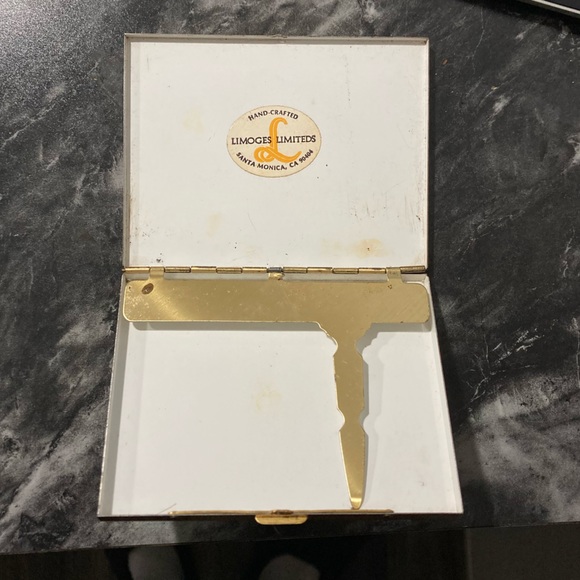 Limoges Storage & Organization Vintage Mcm Brass Enamel Cigarette